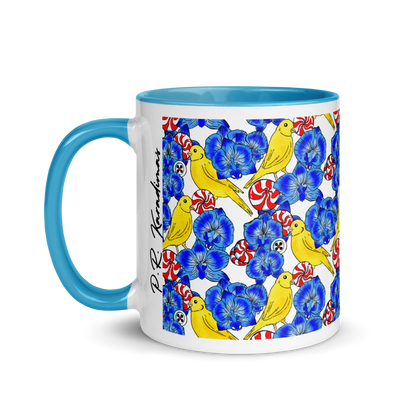 Mug with Color Inside (Canaries & Orchids)