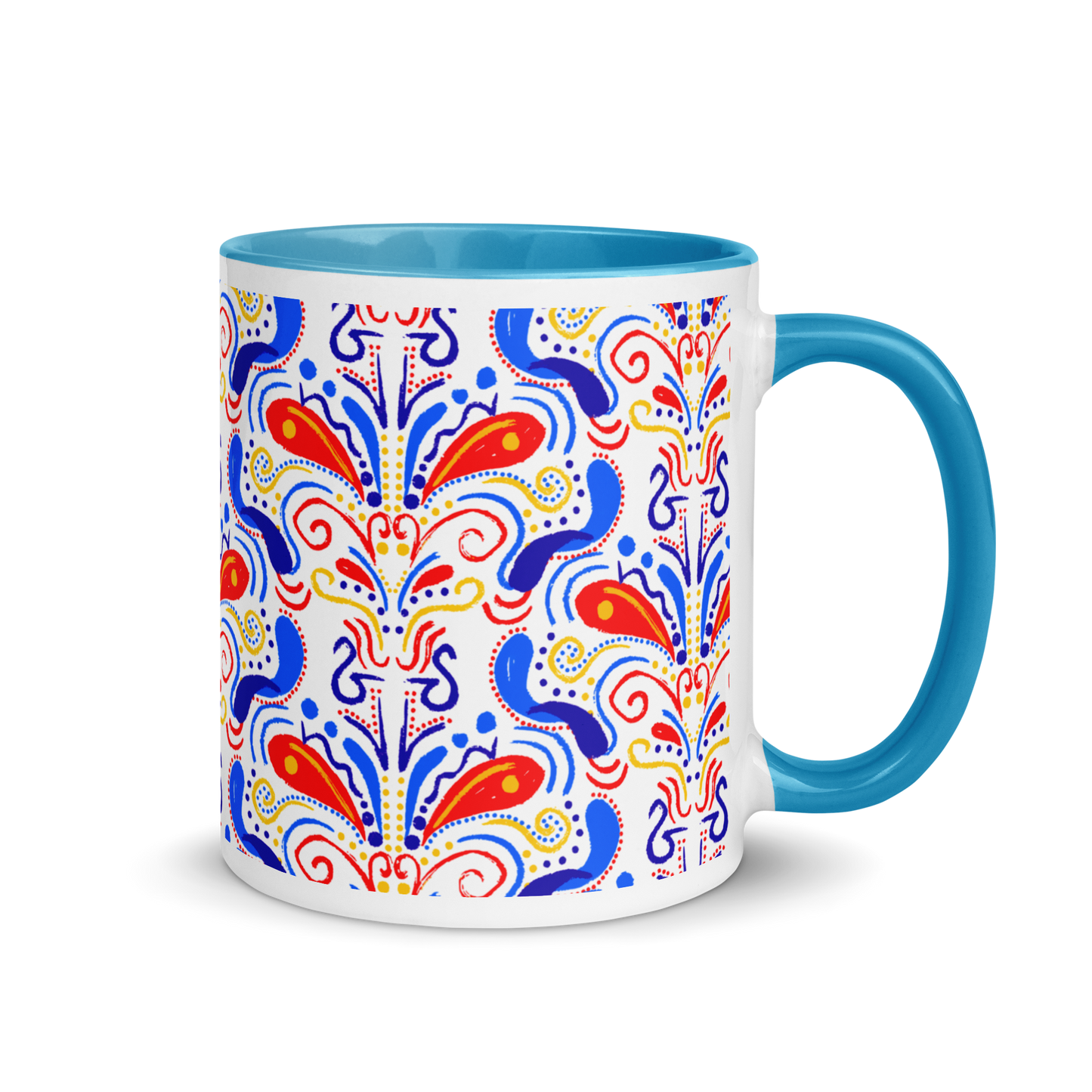 Mug with Color Inside (Talavera-inspired|White)