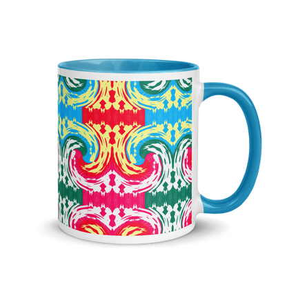 Mug with Color Inside (Pink Waves)