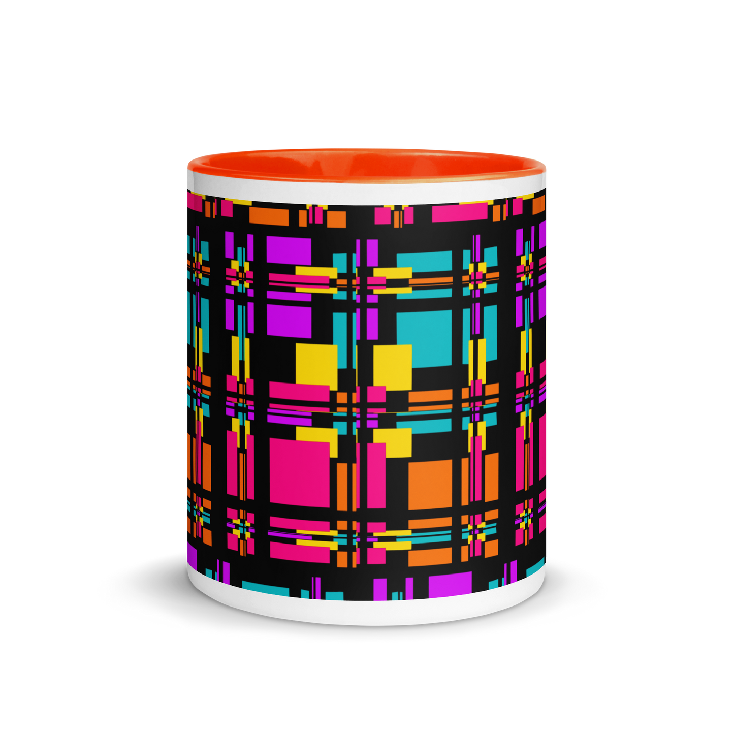 Mug with Color Inside (Rainbow Plaid)