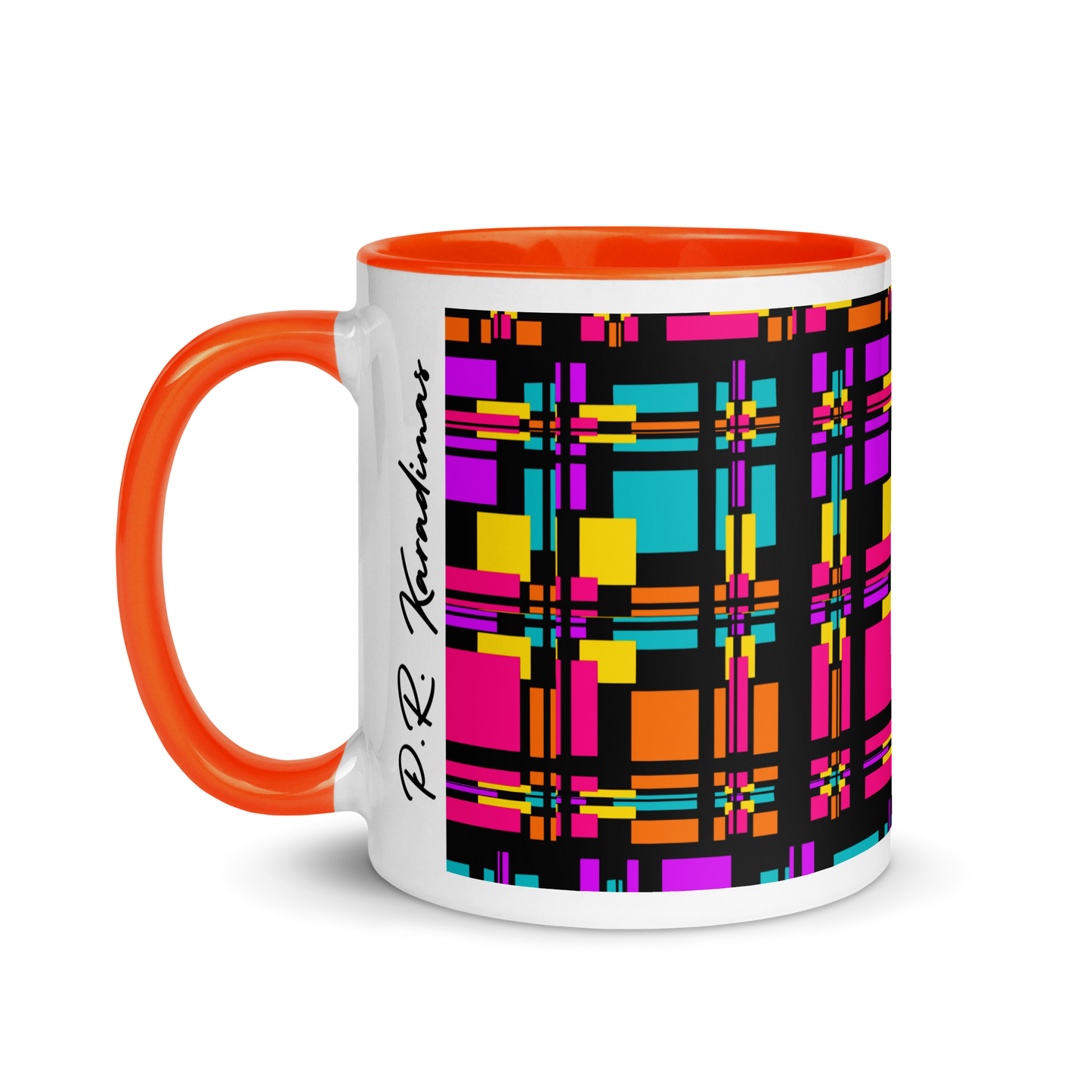 Mug with Color Inside (Rainbow Plaid)