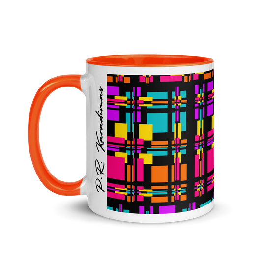 Mug with Color Inside (Rainbow Plaid)