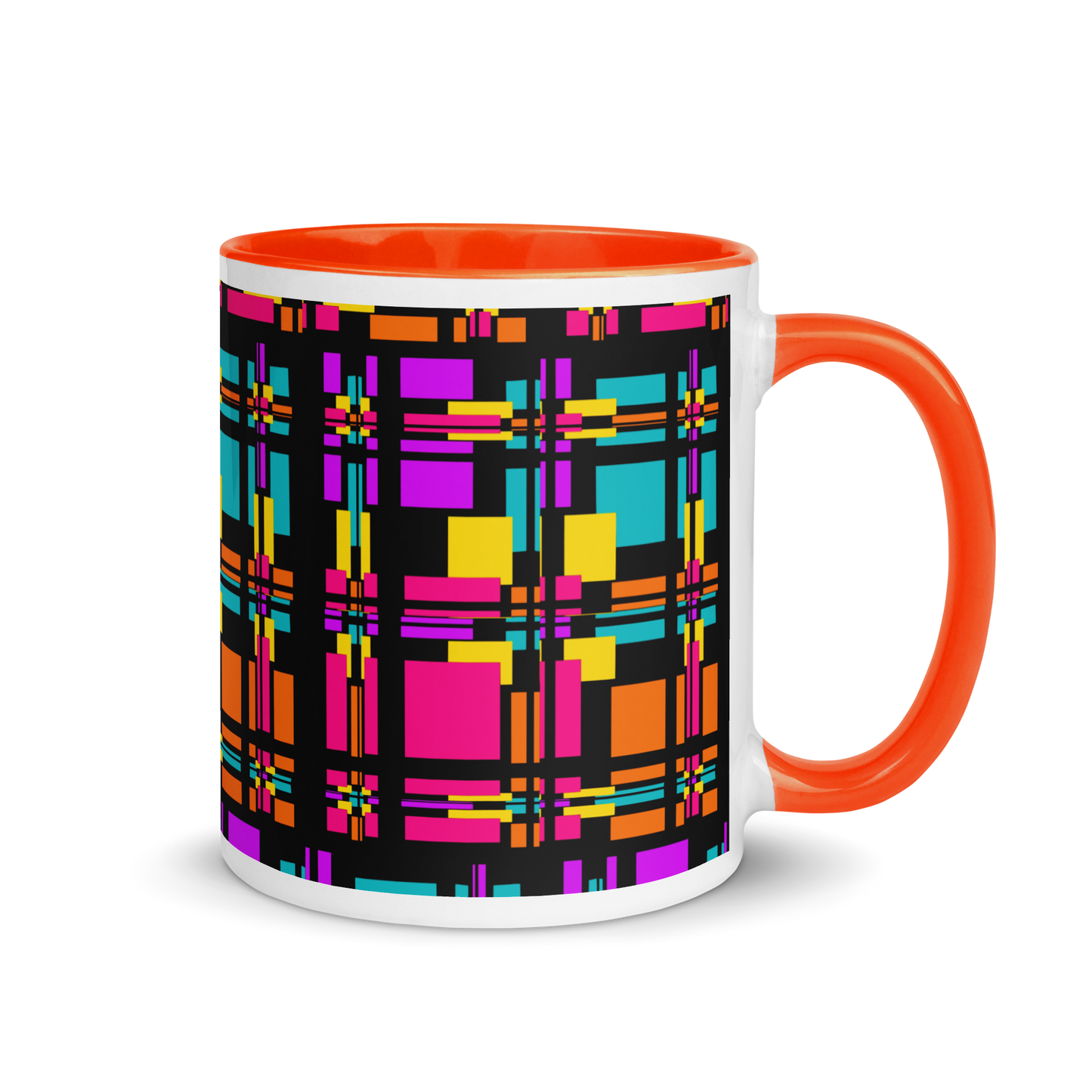 Mug with Color Inside (Rainbow Plaid)