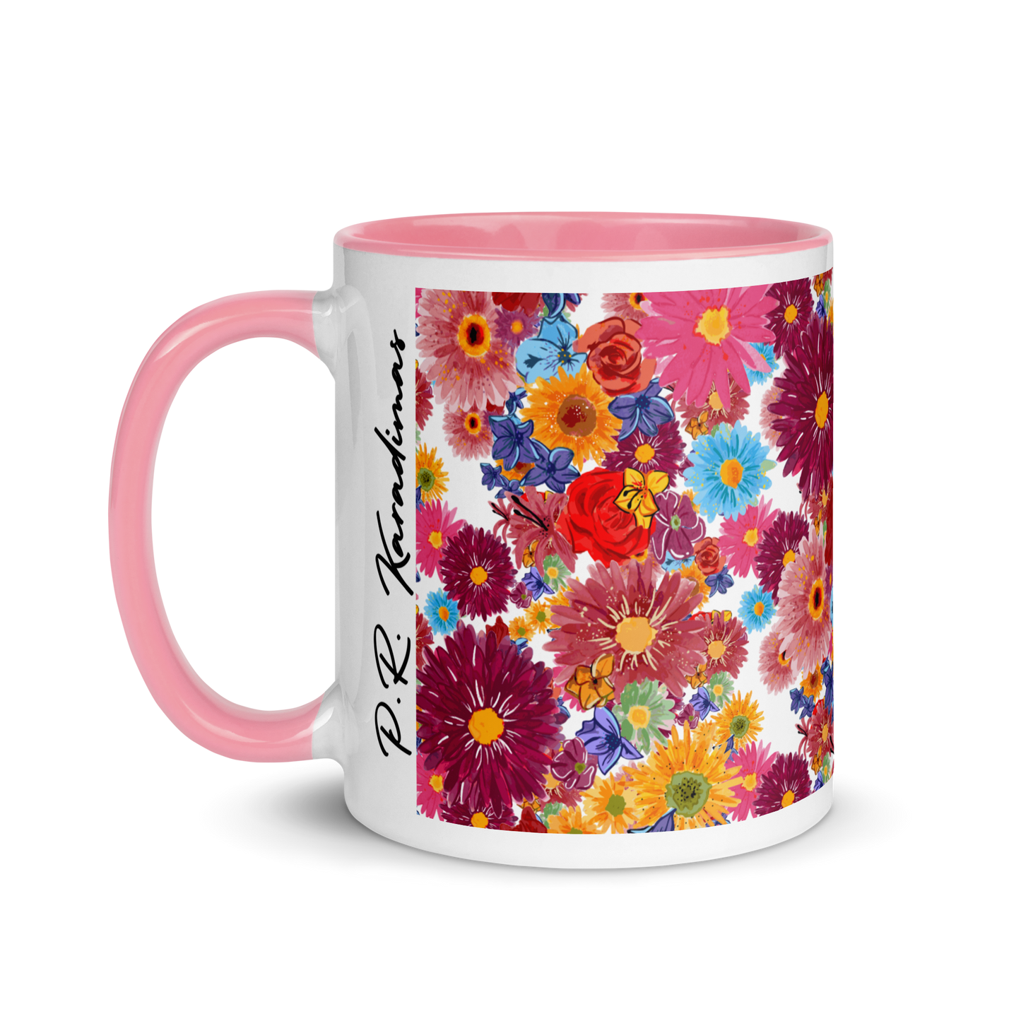 Mug with Color Inside (Watercolor Flowers)