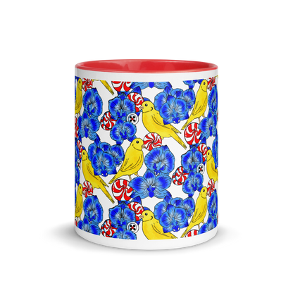 Mug with Color Inside (Canaries & Orchids)