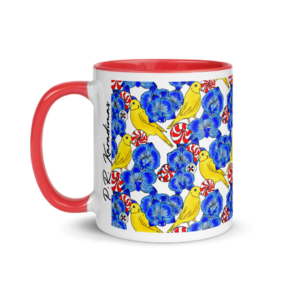 Mug with Color Inside (Canaries & Orchids)