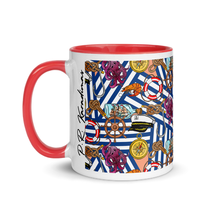 Mug with Color Inside (Nautical|Stripes)