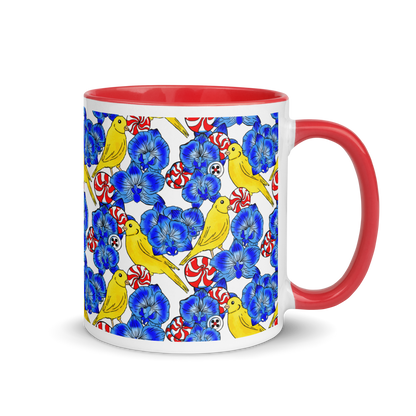 Mug with Color Inside (Canaries & Orchids)