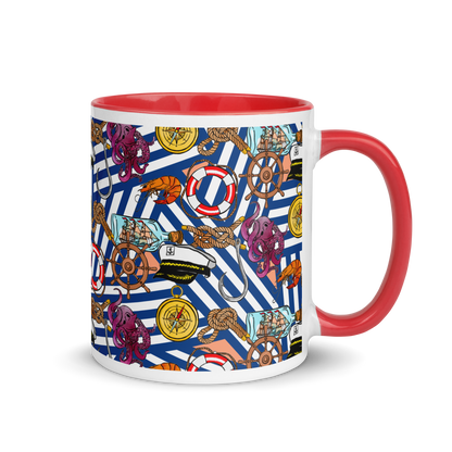 Mug with Color Inside (Nautical|Stripes)