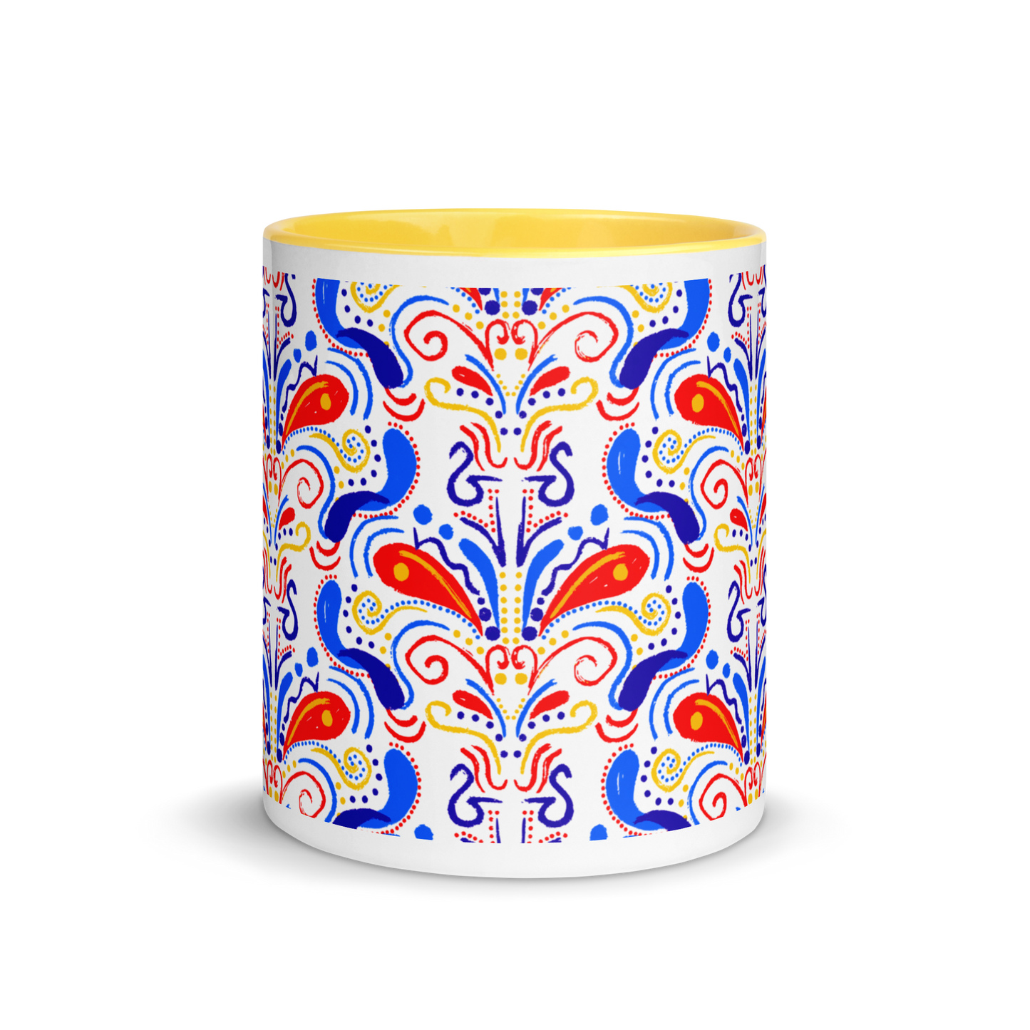 Mug with Color Inside (Talavera-inspired|White)