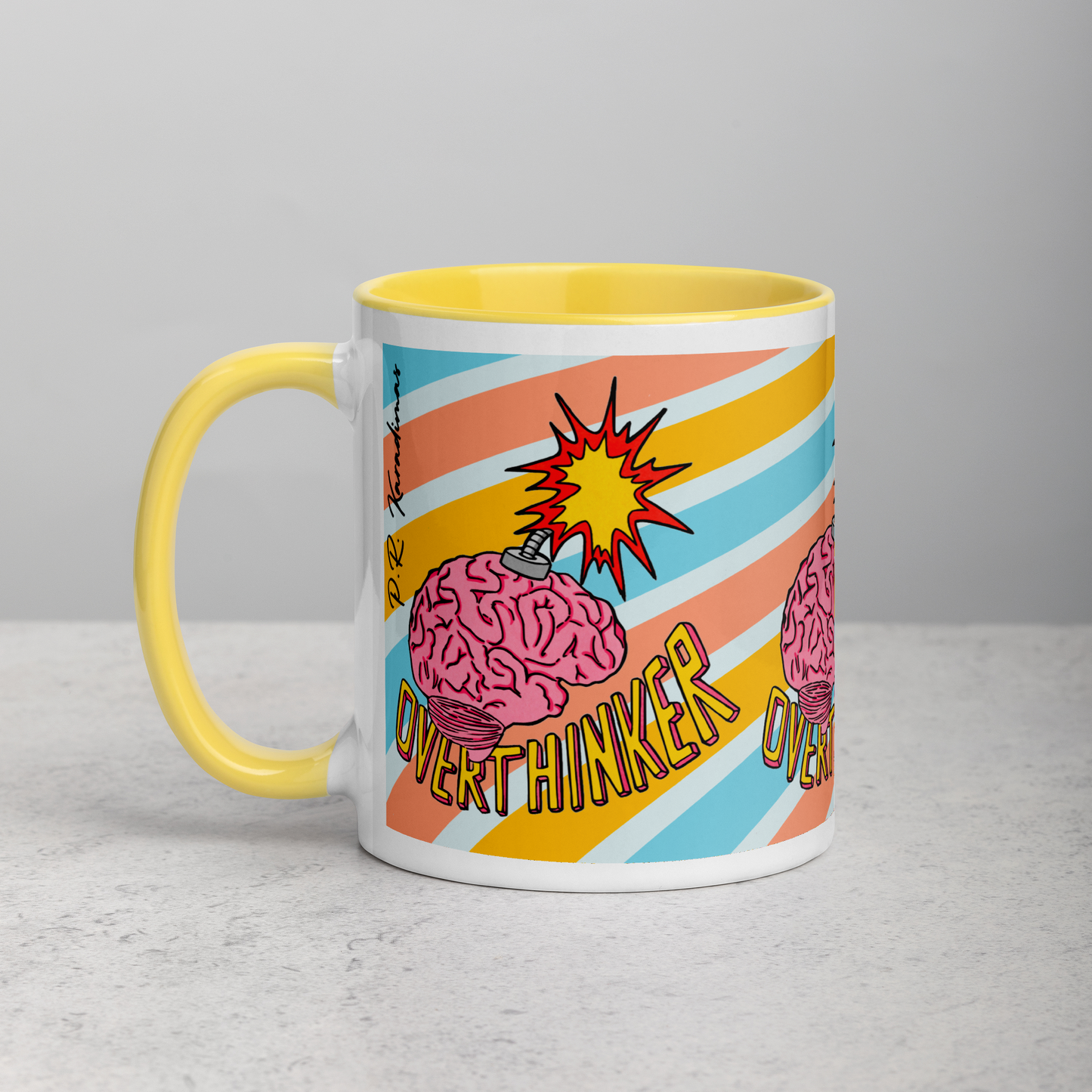 Mug with Color Inside (Overthinker)