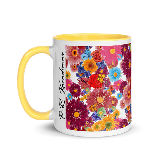 Mug with Color Inside (Watercolor Flowers)