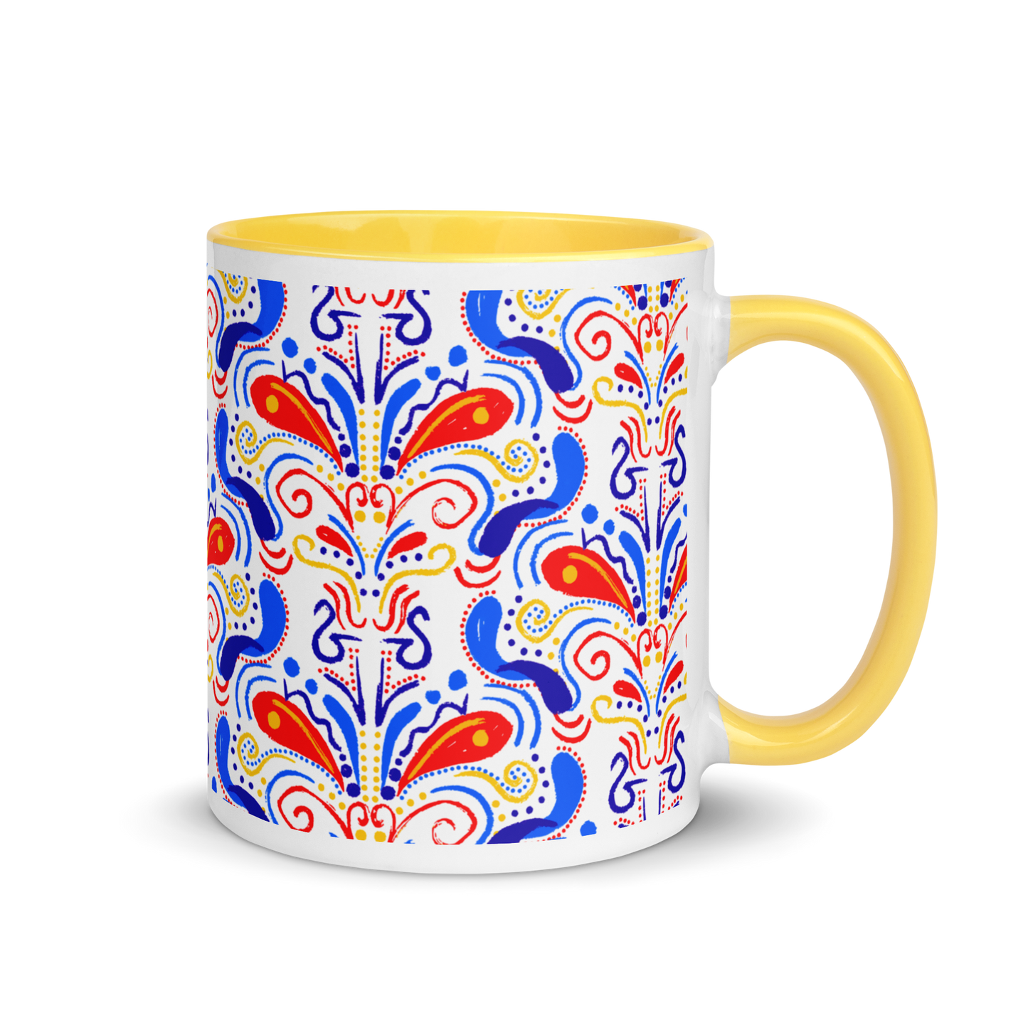 Mug with Color Inside (Talavera-inspired|White)