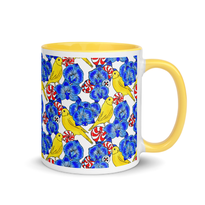 Mug with Color Inside (Canaries & Orchids)