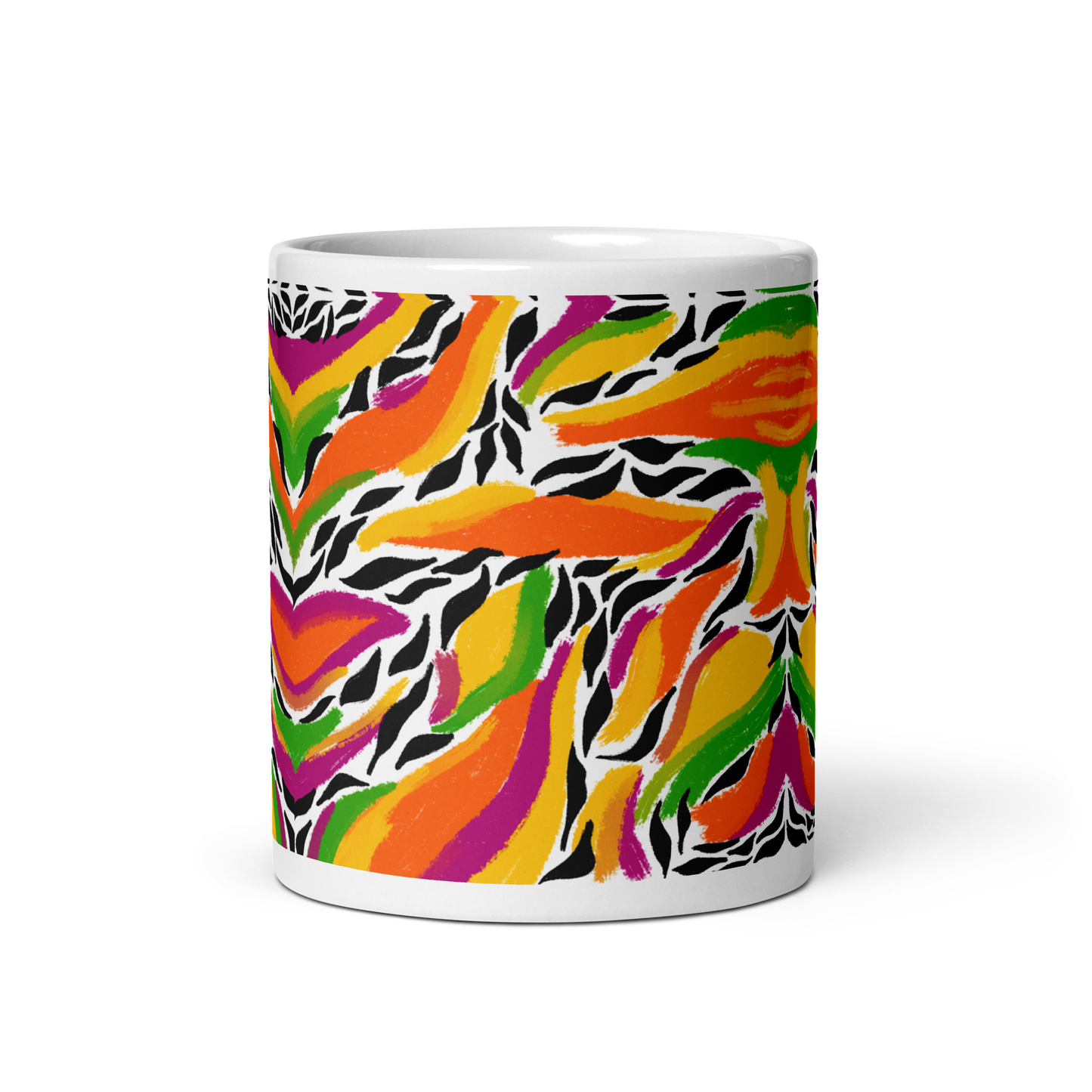 White glossy mug (Mango Mosaic)