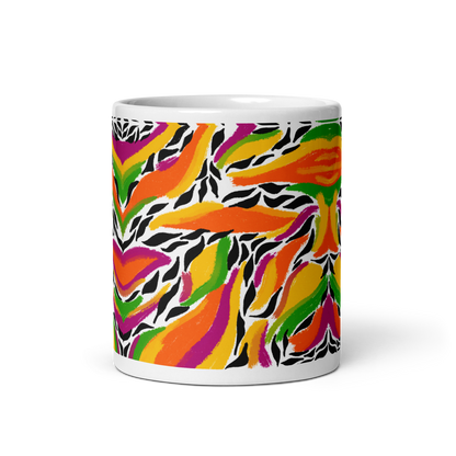 White glossy mug (Mango Mosaic)