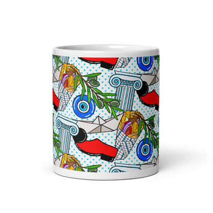 White glossy mug (Greek)