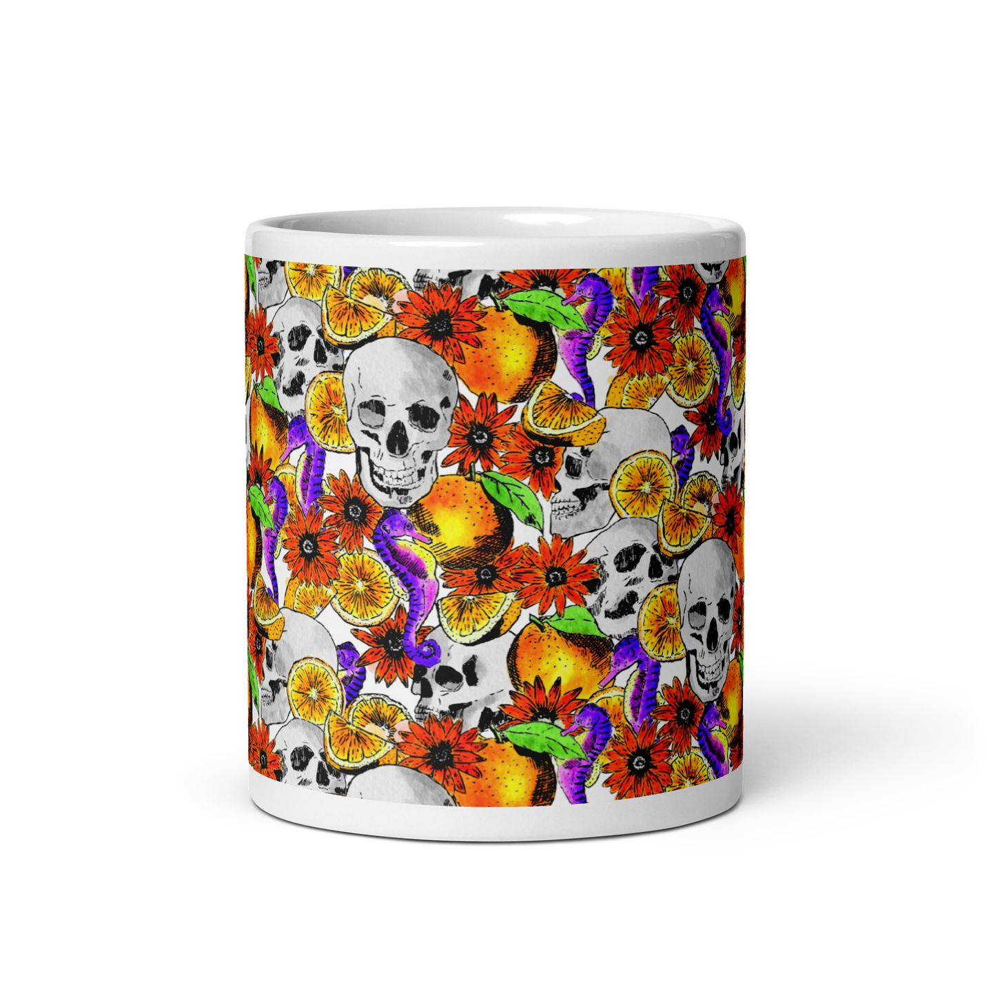 White glossy mug (Skulls & Oranges)