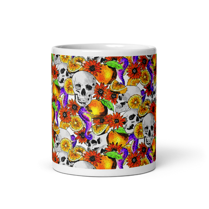 White glossy mug (Skulls & Oranges)