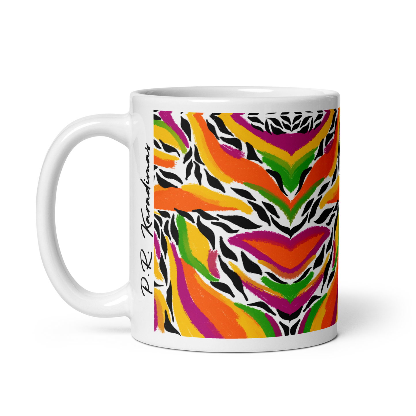 White glossy mug (Mango Mosaic)