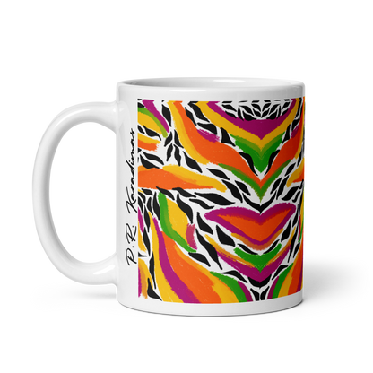 White glossy mug (Mango Mosaic)