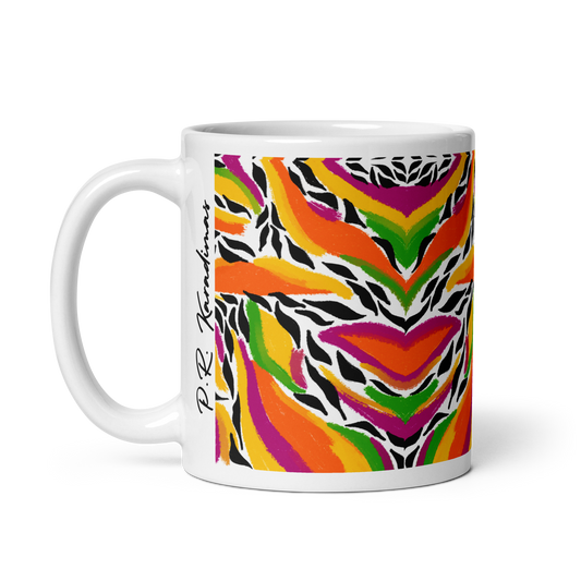 White glossy mug (Mango Mosaic)