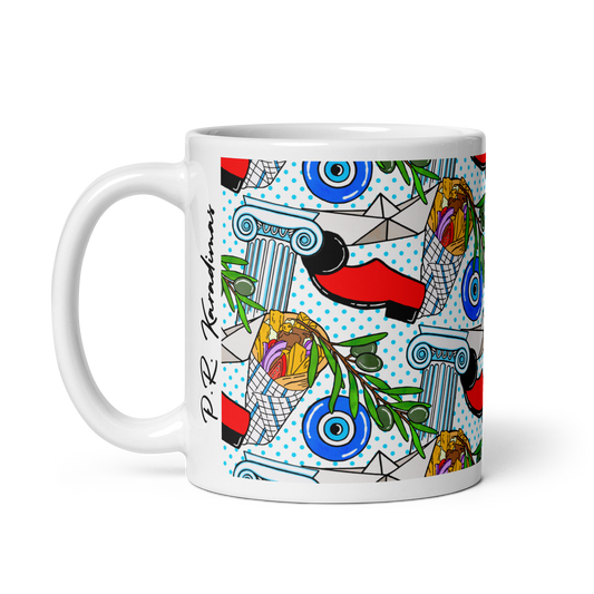 White glossy mug (Greek)