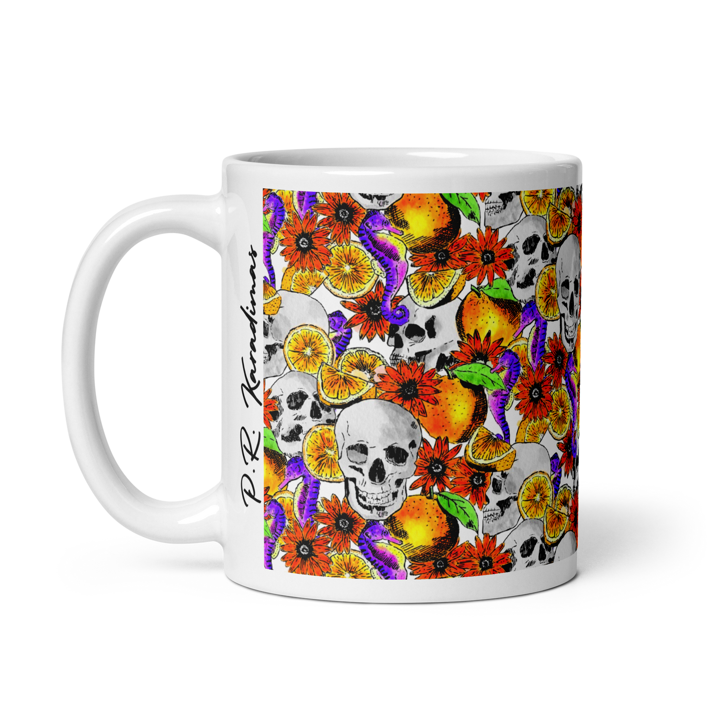 White glossy mug (Skulls & Oranges)