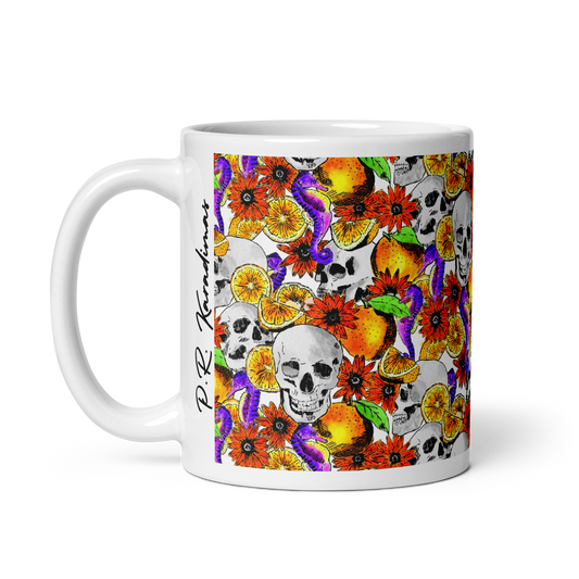 White glossy mug (Skulls & Oranges)