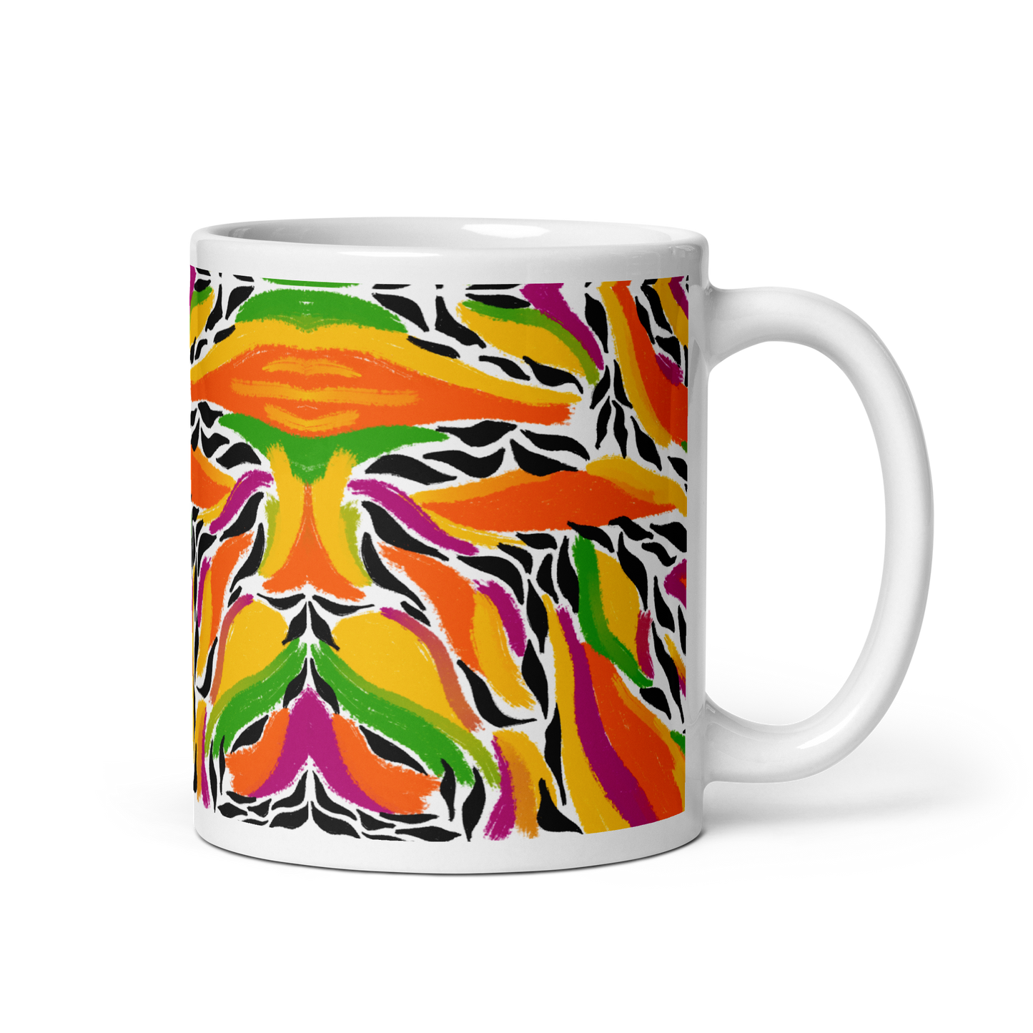 White glossy mug (Mango Mosaic)