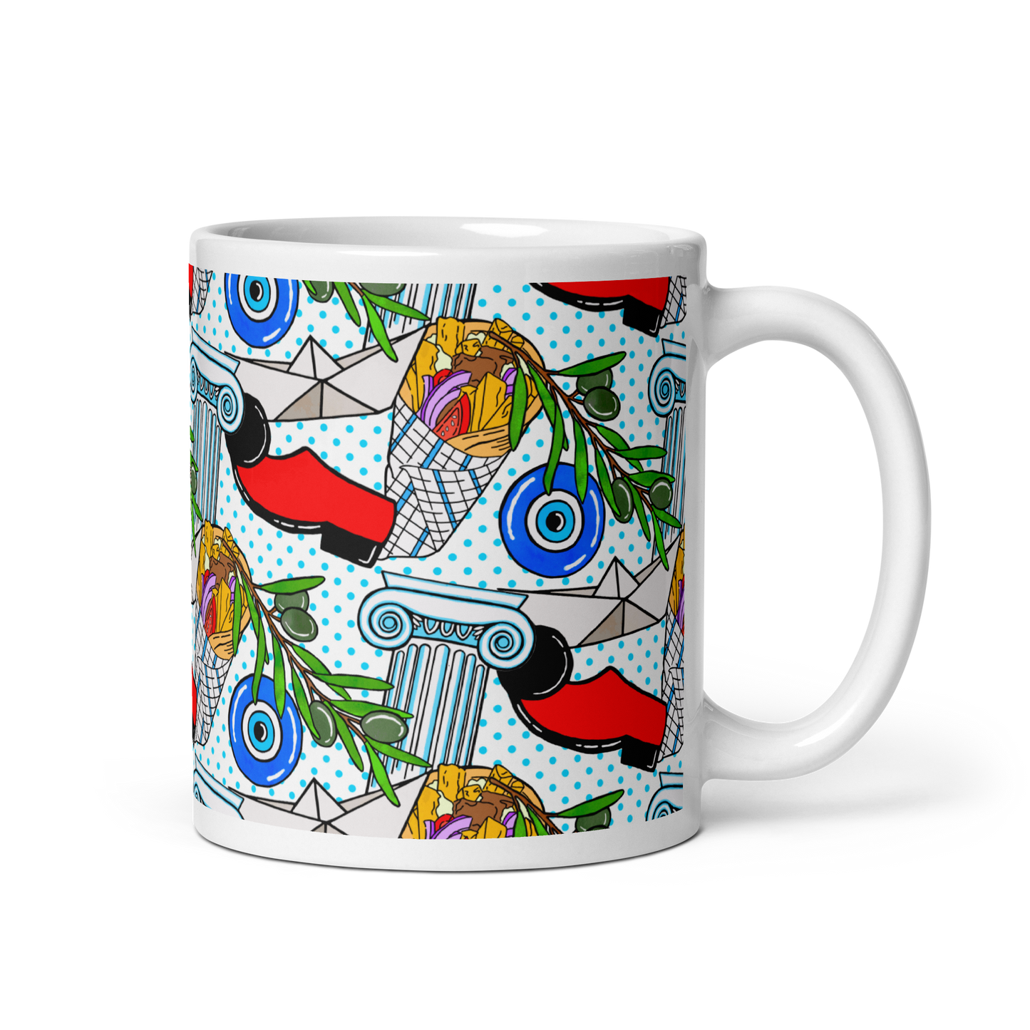 White glossy mug (Greek)