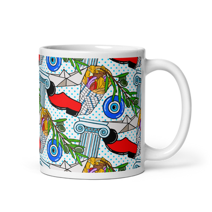 White glossy mug (Greek)