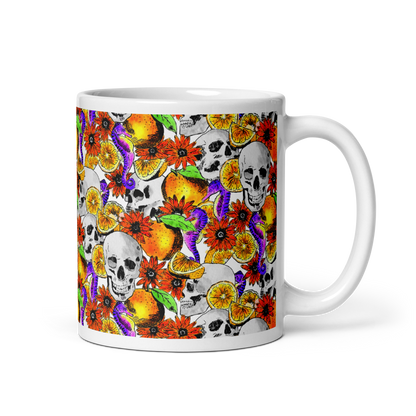 White glossy mug (Skulls & Oranges)