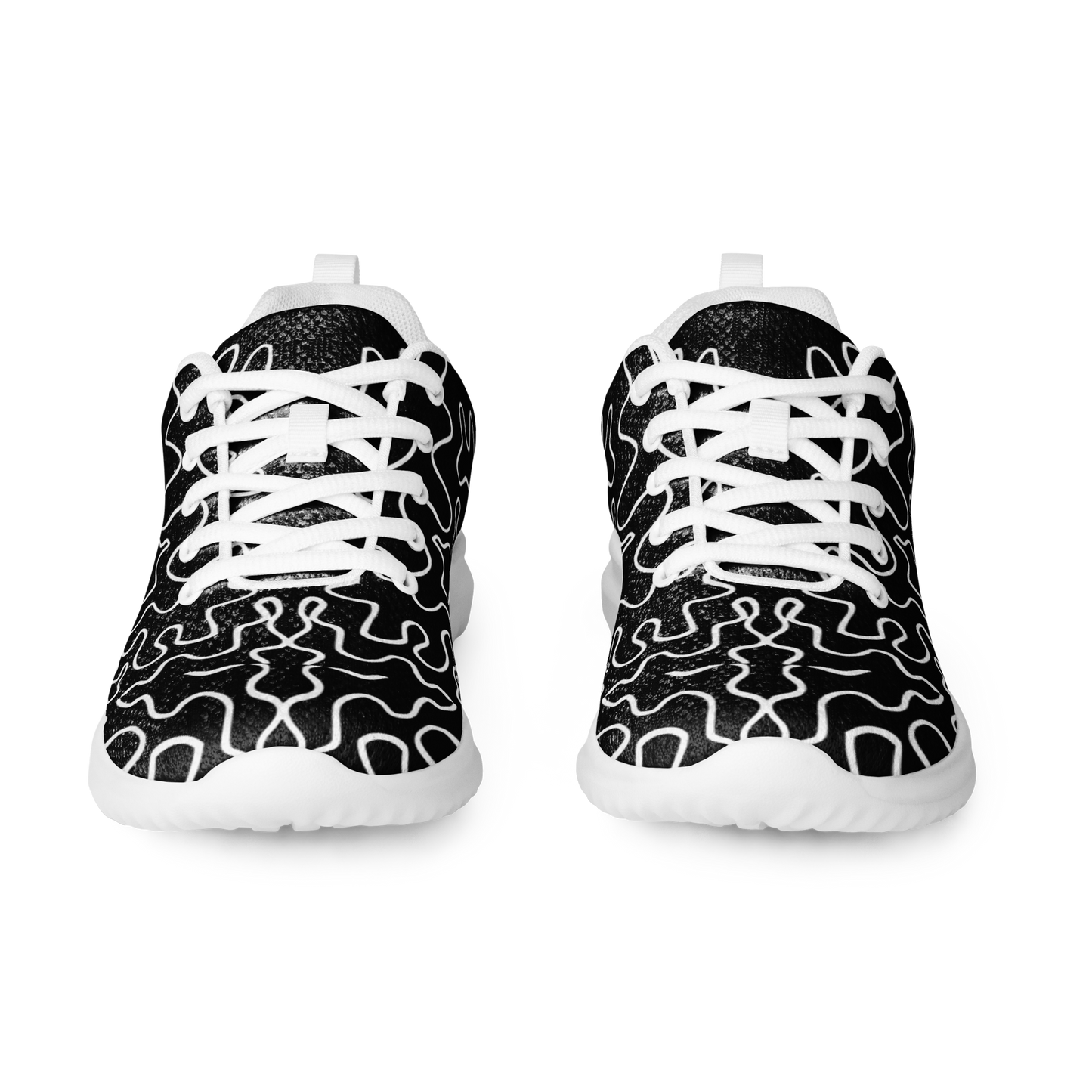 Women’s athletic shoes (Black & White Squiggle)