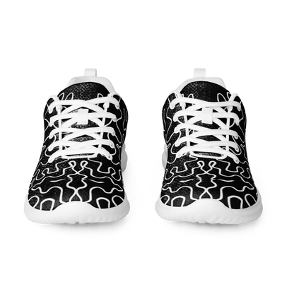 Women’s athletic shoes (Black & White Squiggle)