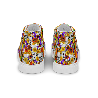 Women’s high top canvas shoes (Skulls & Oranges)