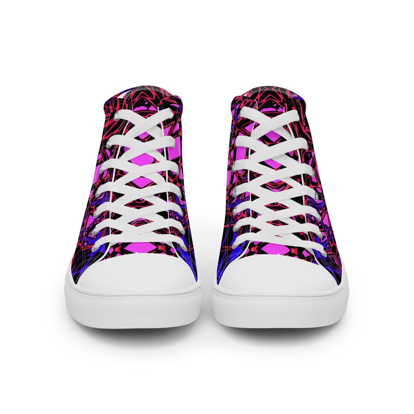 Women’s high top canvas shoes (Neon Latticework)