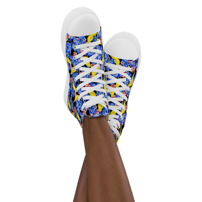 Women’s high top canvas shoes (Canaries & Orchids)