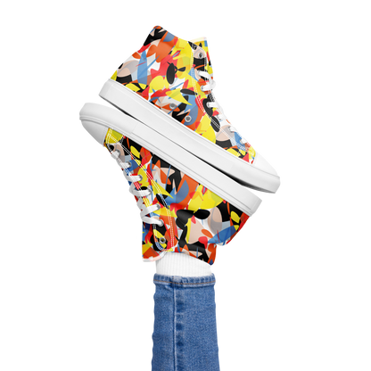 Women’s high top canvas shoes (Abstract Ovals)