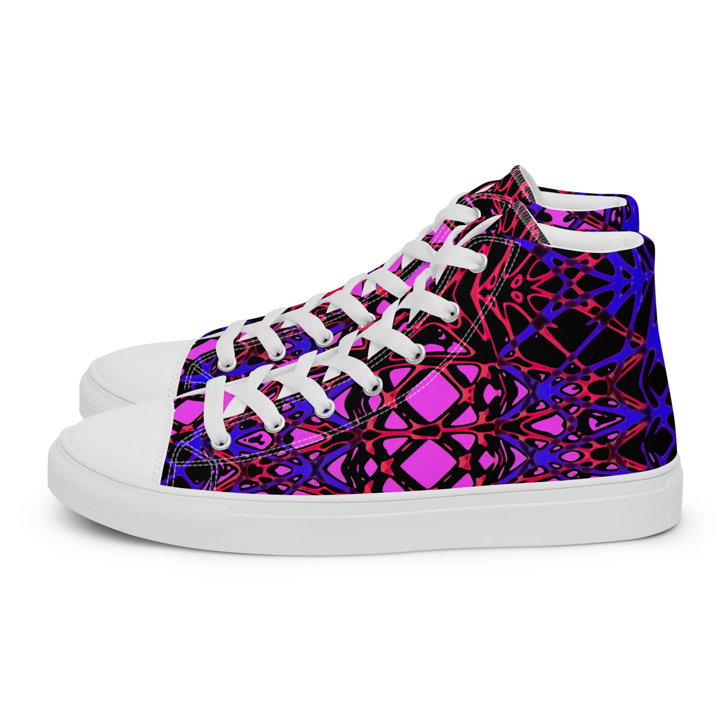 Women’s high top canvas shoes (Neon Latticework)