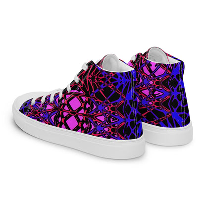 Women’s high top canvas shoes (Neon Latticework)