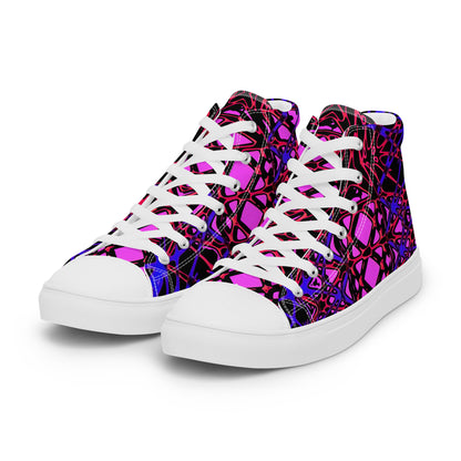 Women’s high top canvas shoes (Neon Latticework)