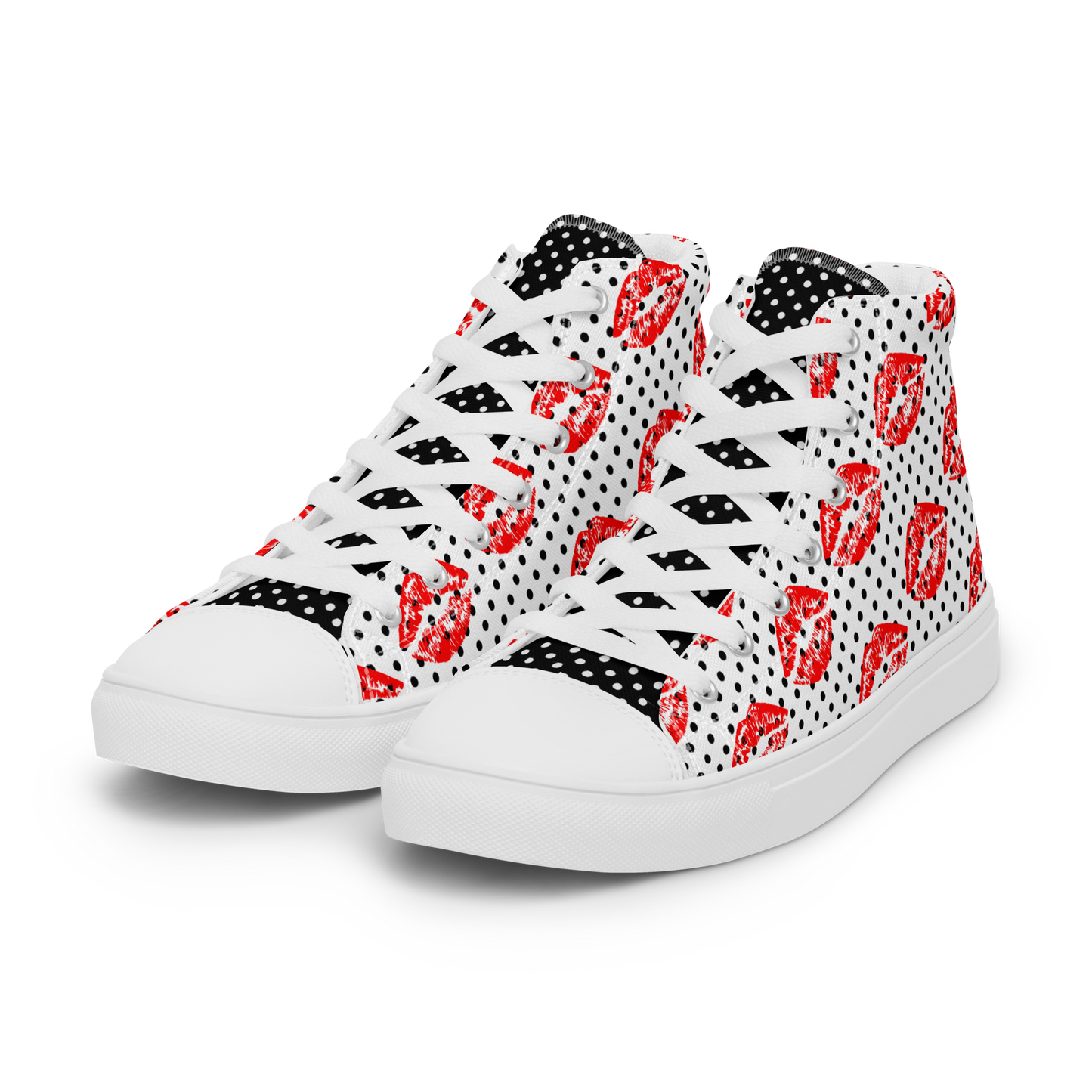 Women’s high top canvas shoes (Lips)