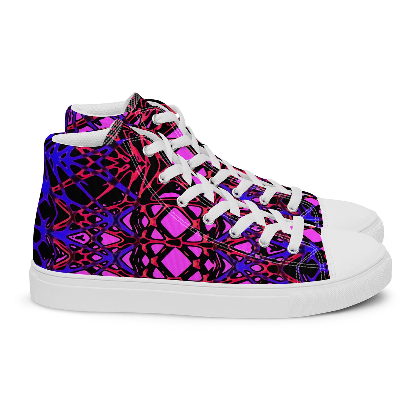 Women’s high top canvas shoes (Neon Latticework)