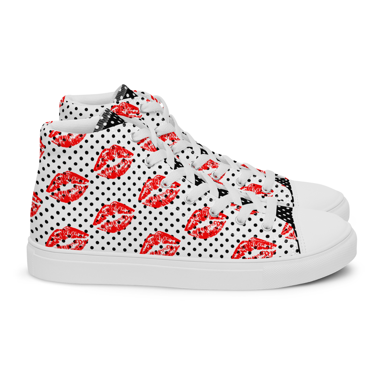 Women’s high top canvas shoes (Lips)