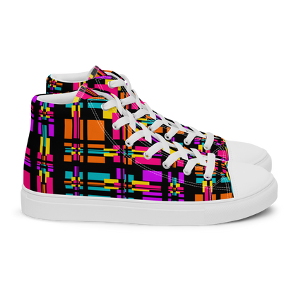 Women’s high top canvas shoes (Rainbow Plaid)