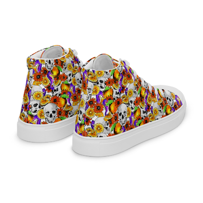 Women’s high top canvas shoes (Skulls & Oranges)