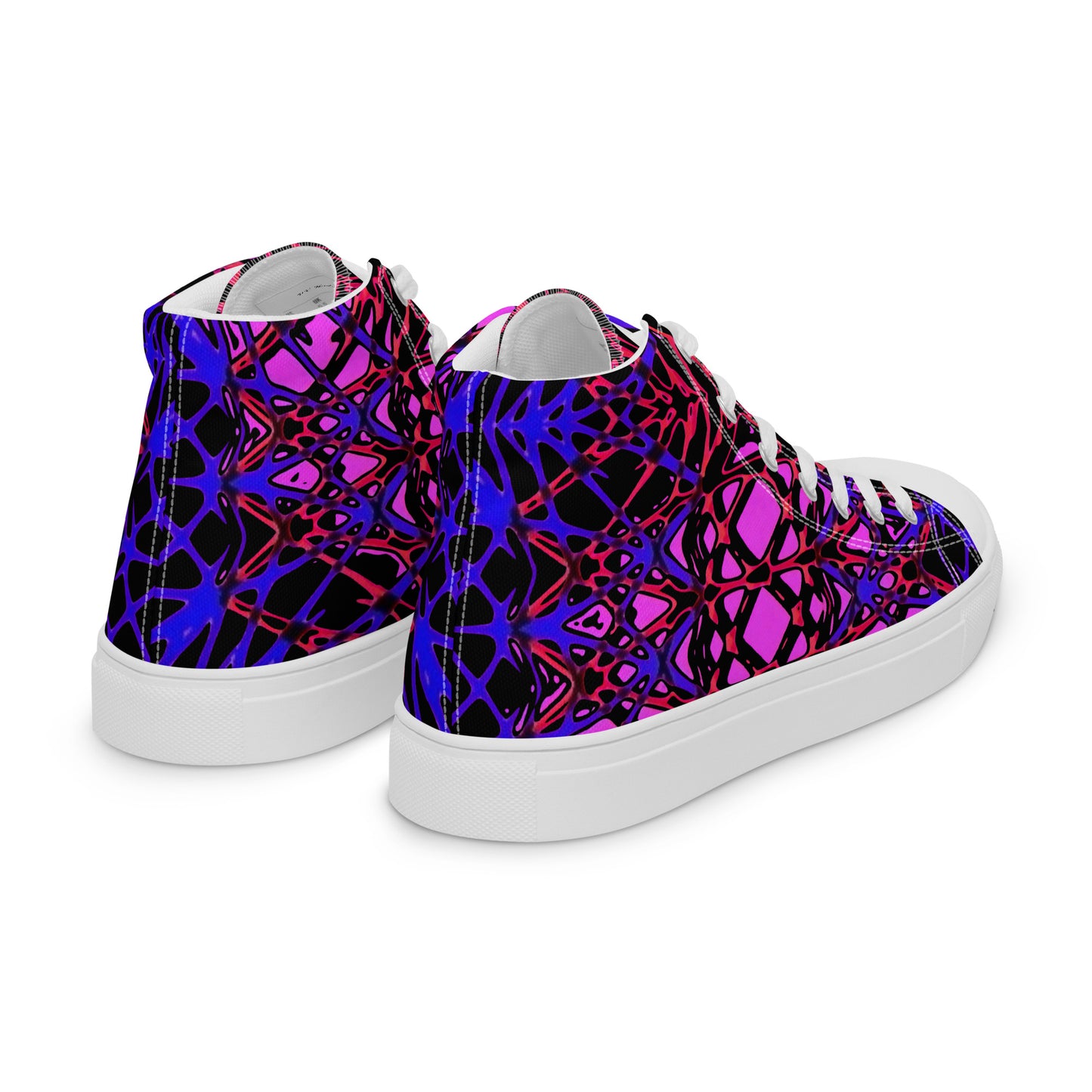 Women’s high top canvas shoes (Neon Latticework)