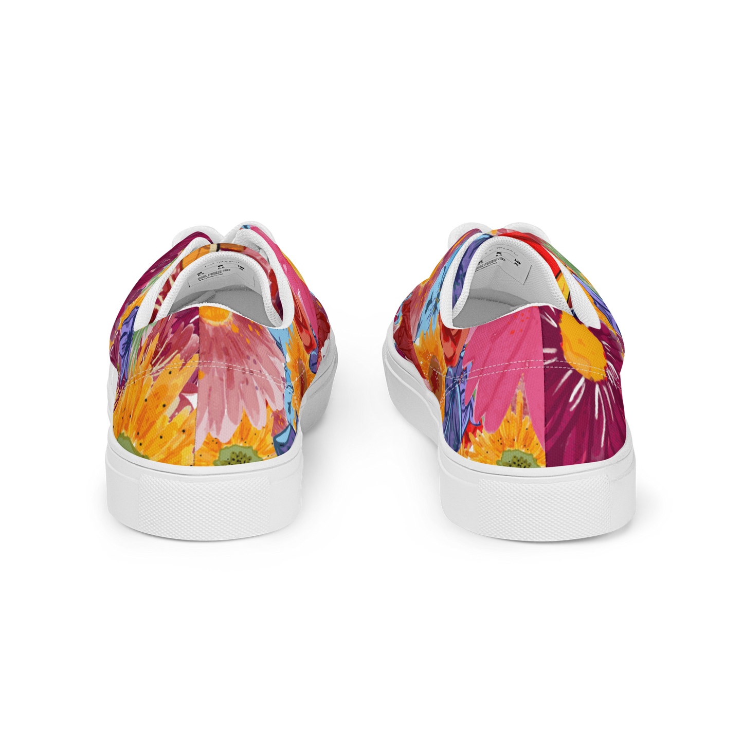 Women’s lace-up canvas shoes (Watercolor Flowers)