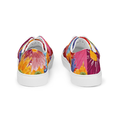 Women’s lace-up canvas shoes (Watercolor Flowers)